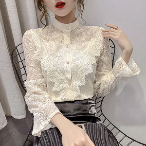 Spring 2020 Korean high elastic lace bottoming shirt