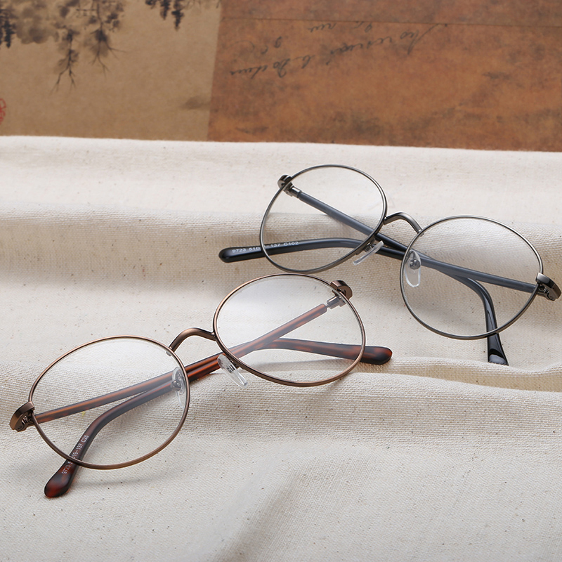 新款韩版复古男女款眼镜架全框近视文艺学院风圆框镜架可配近视产品展示图2
