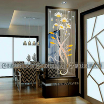 Art glass decoration entry porch background wall screen partition wall modern style moving door shoe cabinet Magnolia open