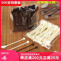 Disposable coffee spoon mixing stick Plastic independent coffee mixing spoon mixing spoon Coffee soup 100 pcs