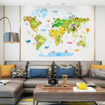 3d three-dimensional world map wall stickers childrens room kindergarten background wall decoration stickers self-adhesive wallpaper