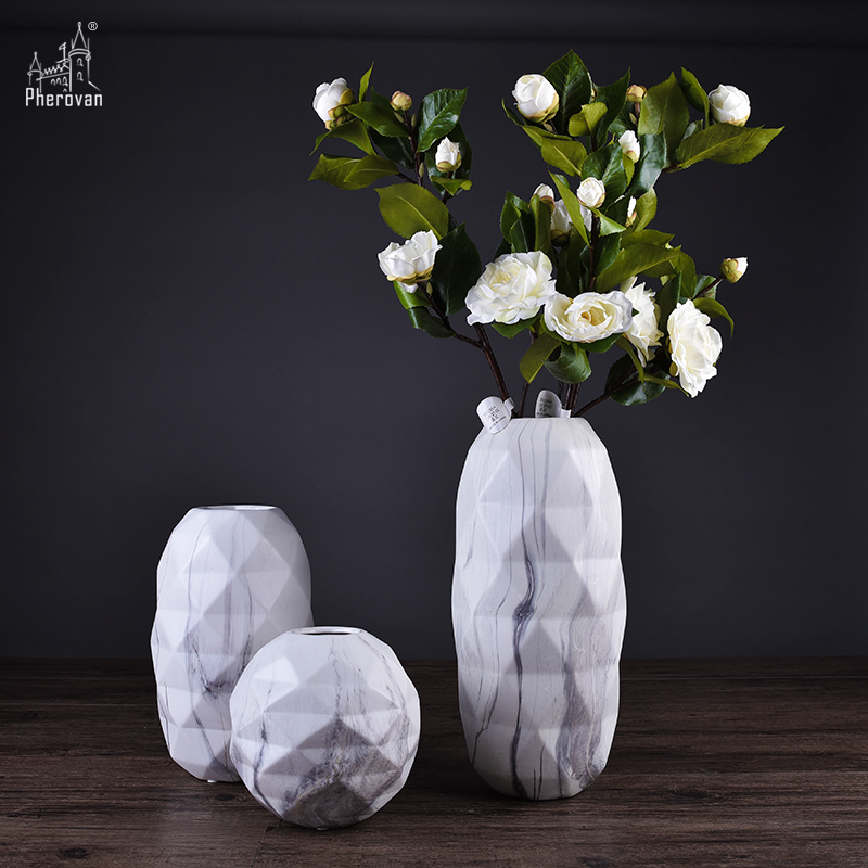 I and contracted marble ceramic vases, home furnishing articles sitting room dining - room soft outfit flower arranging flowers