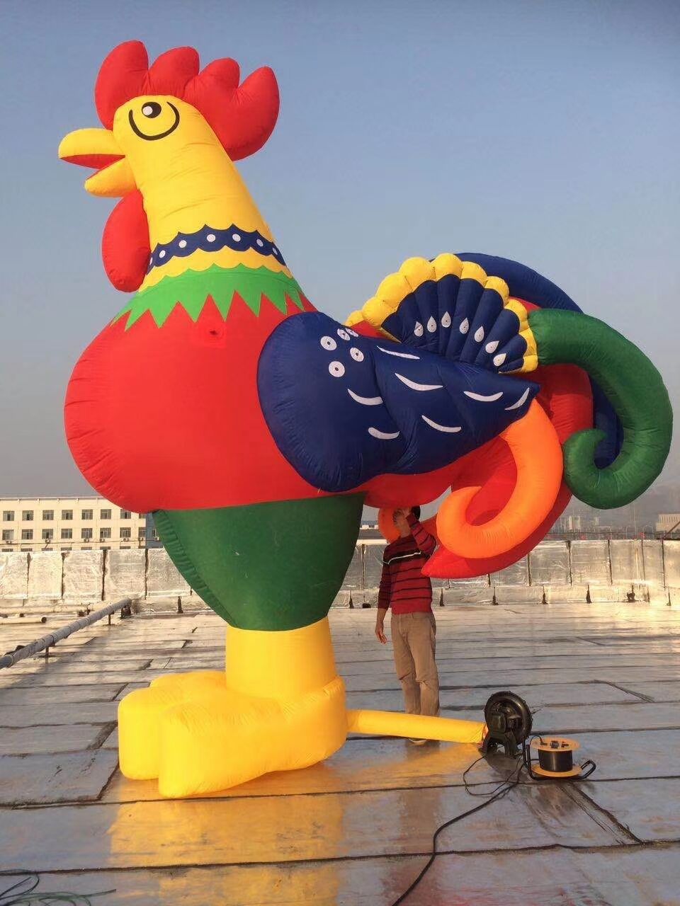 独脚鸡气模鸡充气卡通母鸡大公鸡模型充气小鸡公仔人偶拱门定制