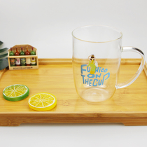 Clearance cartoon Change moon rabbit mug high temperature resistant single layer glass with handle large capacity water cup