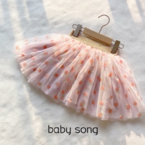 Export Australia single cot1-8 year old girl baby strawberry princess net yarn half body waist dress