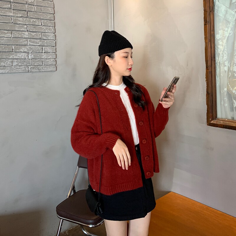 首页 女装 上装/外套 毛衣color/颜色:棕绿色 红色   size/尺寸:均码