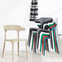 Simple modern household leisure chair Nordic negotiation chair Fashion creative horn chair backrest chair Plastic chair dining chair