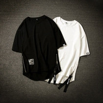 Summer new short-sleeved T-shirt mens trend brand large size loose half-sleeved T-shirt fat wild Korean version of the trend mens top