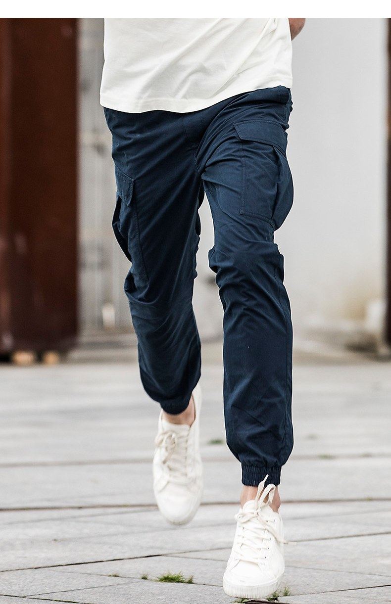 ak男装 春季新款军事复古收脚口腿袋百搭透气休闲裤下衣潮