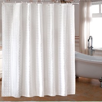 Qiaosister shower curtain White Back Grid shower curtain waterproof thick bathroom curtain curtain bathroom cloth polyester curtain