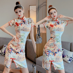 New Chinese style retro young style girl’s improved cheongsam dress