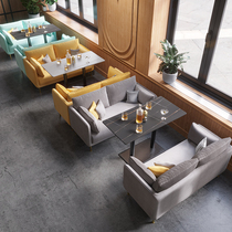 Internet celebrity coffee shop milk tea shop sofa table and chair combination dessert shop hotel lobby sales department negotiation reception sofa