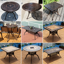 Outdoor cast aluminum table Home Leisure single table courtyard marble iron outdoor balcony table and chair small coffee table furniture