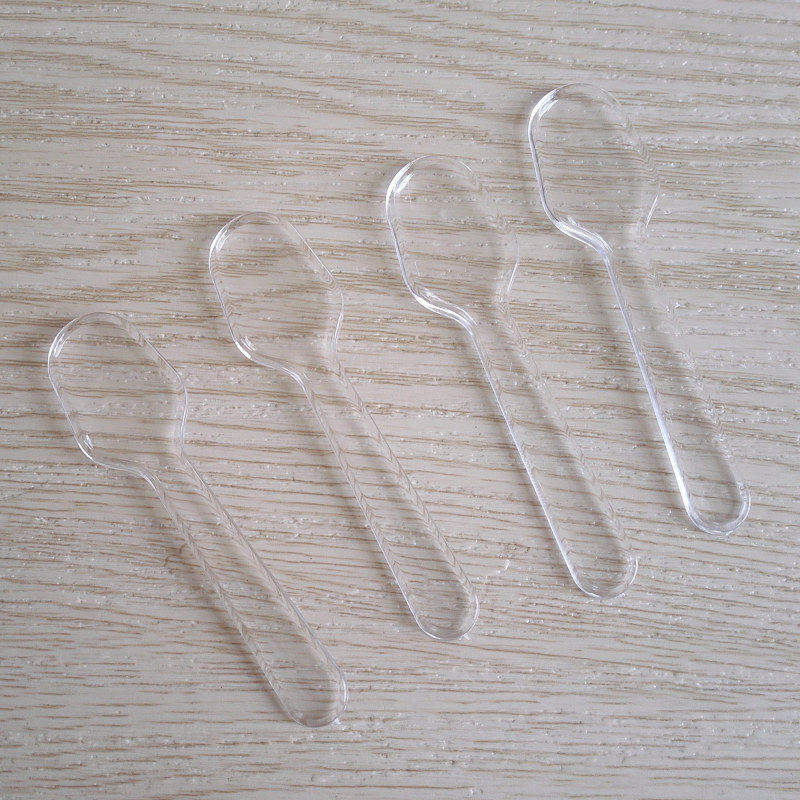 一次性勺子塑料冰淇淋小勺透明果冻勺酸奶布丁勺试吃蛋糕甜点短勺