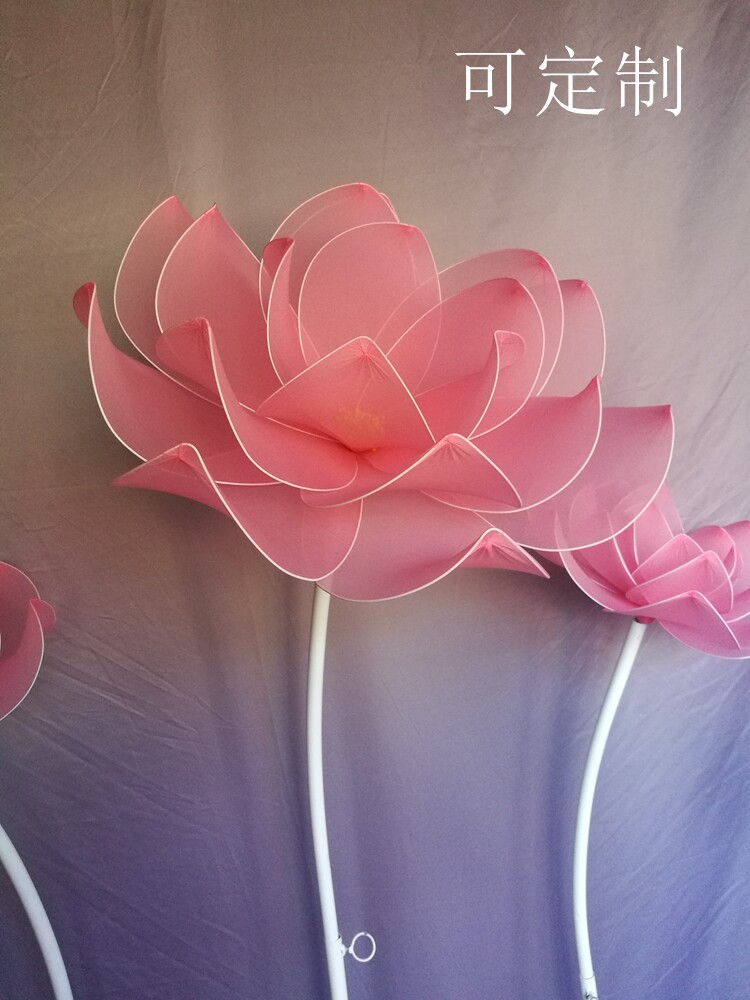 直到谢幕时孩子不小心碰掉一片花瓣,才发现这朵"荷花"竟是丝网手工制