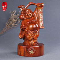 Yellow flower pear carved carved Mailing statue of solid wood to make a good deal of money to engrave red wood crafts opening gift