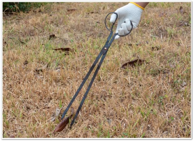 锻打家用加长煤球火钳夹木炭夹子 捡垃圾夹环卫垃圾钳 拾物器铁夹