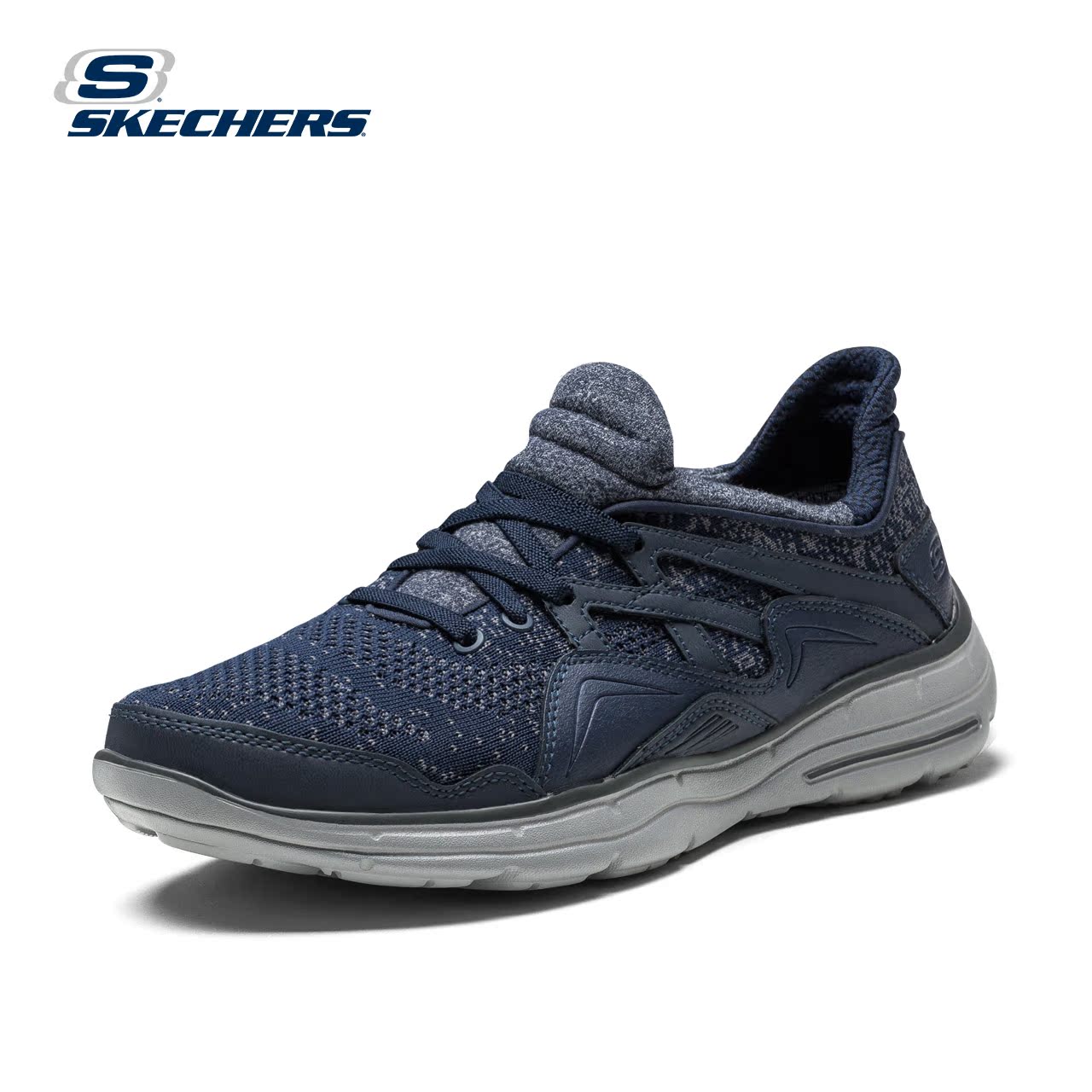 skechers斯凯奇2017套脚鞋 网面拼接男鞋 轻便透气休闲鞋65011产品展示图4