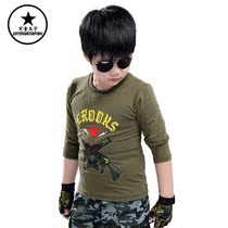 Military boy prince children camouflage base shirt boys spring and autumn top 2018 new t-shirt childrens thermal underwear