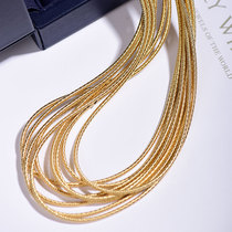 Wing | Privately imported process 18K gold plain gold woven soft silk collar necklace huge ji