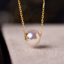 Wing | Qinglutong 18k golden Akoya seawater pearl necklace with high cost performance