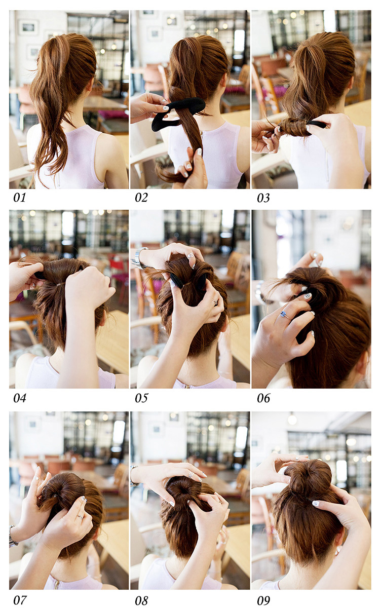 韩国美发盘发器工具套装 长发变短发穿发针 丸子头拉发针做发型