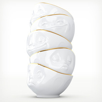 Tassen cartoon expression gold-plated ceramic bowl 500ml noodle bowl soup bowl German imported FiftyEight spot