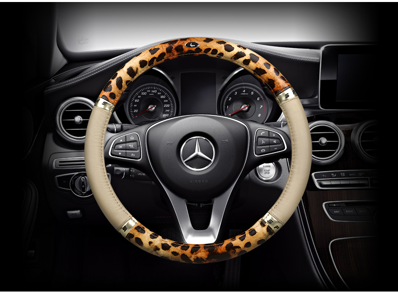 真皮汽车方向盘套奔驰c180180glc200glk300300bb200200200cc200200glc260灯泡把图片