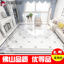 Living room parquet floor tiles Chinese style minimalist restaurant aisle infinite jigsaw jigsaw carpet flower jazz White parquet tiles