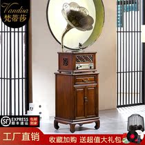 Chinese style retro grammatical machine living room with large horn black adhesive record machine antique home CD electric vocalist sound swing piece