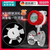 LWGY turbine flowmeter Liquid pulse pure water pipe type stainless steel DN50 flow sensor 4-20mA