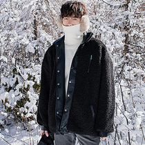Sicilian mens fashion trend men wear loose thickened lamb wool coat mens winter Korean version