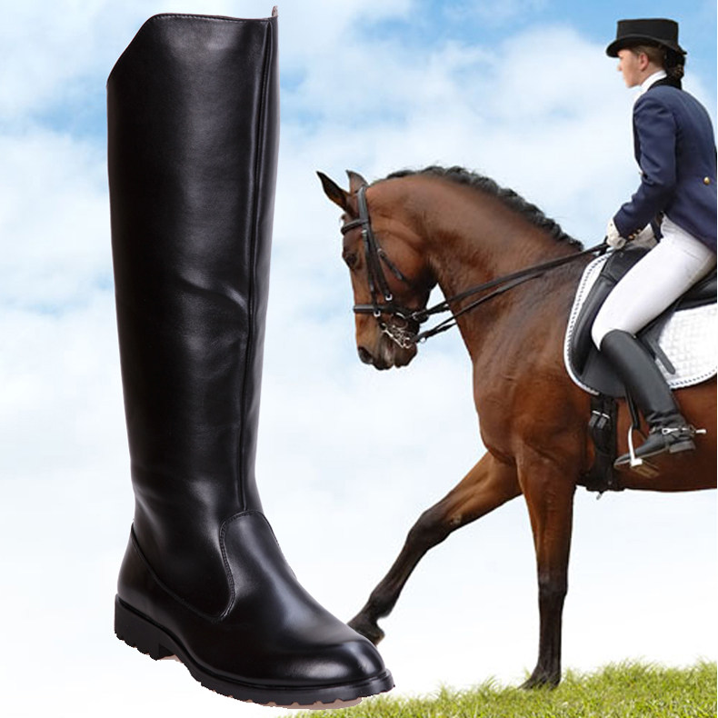 折222网 鞋子 靴子(男) > 时尚骑马靴潮流男靴高筒长靴军靴男皮靴仪仗