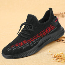 Beijing cloth shoes soft-soled non-slip walking shoes sports leisure lace-up flying shoes special size mens shoes 454647