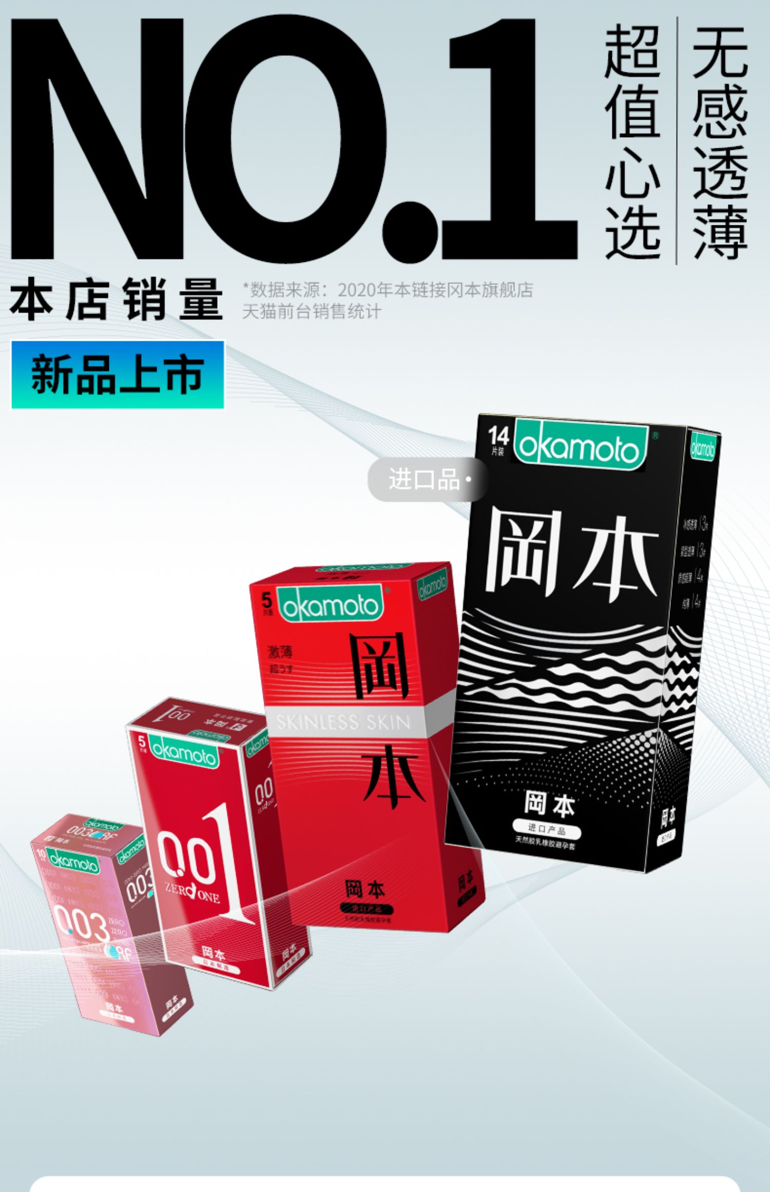 【销量明星】冈本003避孕套套男超薄0.