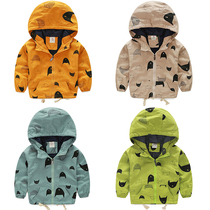 Baby cartoon windbreaker 2021 autumn winter clothes new childrens wear boys plus velvet padded coat wt-5183