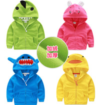 Baby cartoon coat 2021 autumn winter clothing Korean new childrens clothing plus velvet Boys Girls coat wt-4812