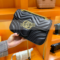 France DUDK Nameplate Special Cabinet Woman Bag Genuine Leather Light Luxury Superior Texture Rhombus Chain Bag Single Shoulder Inclined Satchel Bag