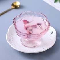 Ice cream cup glass Japanese cherry blossom glass ice cream cup dessert Cup Birds Nest Creative ice cream cup cold