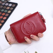 Genuine leather card Baotou layer Bull Peel Organ Zipper Europe and Europe Multi-position Fashion youth Soft leather small and large capacity womens bag