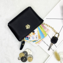 Genuine leather zero wallet cow leather small wallet coin bag with bag key bag gold floral delicate hand with soft leather bag