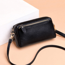 Genuine Leather Skew Satchel Baotou Layer Bull Leather Single Shoulder Bag Mini Skew Cross Pack Soft Leather Walk Bag Mobile Phone Hand Grab Bag