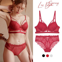 French style sexy lace beautiful back underwear womens small chest gathered on the top with steel ring top thin bottom thick bra set