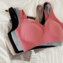 Upgraded jelly strip semi-liquid soft support non-steel underwear women comfortable one-piece seamless small chest gathering bra