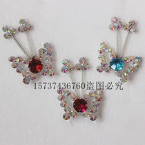 Beijing Opera head-faced drama drilling head colorful water drilling the little butterfly green clothes flower-headed face jewelry