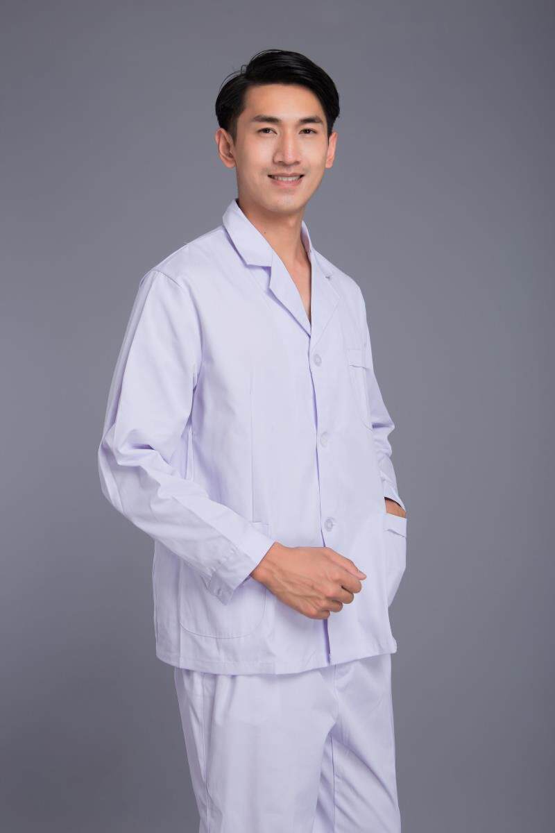 白色小褂男长袖冬装口腔牙科诊所实验服工作服护士服医生服白大褂