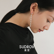 Surge 2021 New sterling silver earrings female tide personality long earrings show face thin earrings temperament long earrings