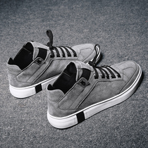 Mens shoes 2020 new winter casual canvas high-top trend plus velvet cotton shoes wild sports board shoes youth tide shoes