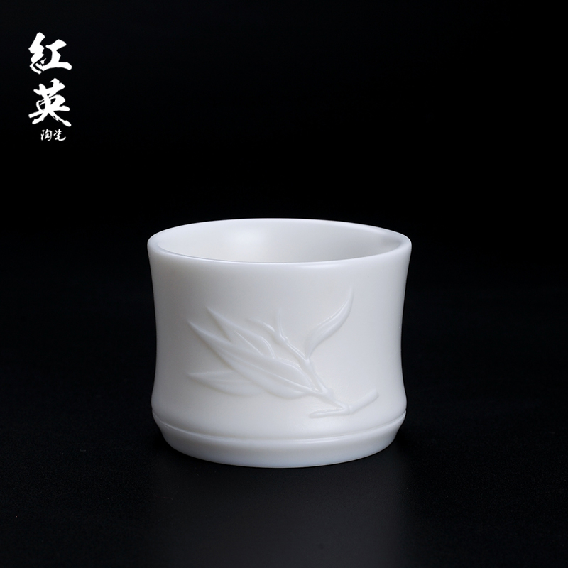 Jingdezhen ceramic biscuit firing master cup single CPU jade white porcelain sample tea cup kung fu tea set suit household individual cups