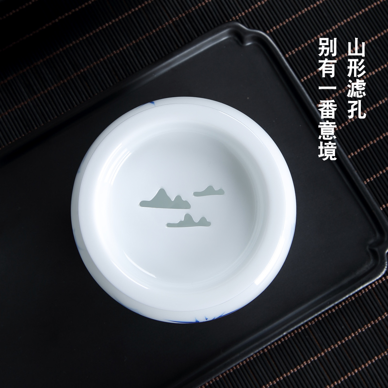 Hand draw the blue and white porcelain of jingdezhen ceramics building kung fu tea tea accessories filter in hot water, after the wash water tea slag bucket